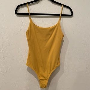 Zara Yellow Ribbed One Piece Size M